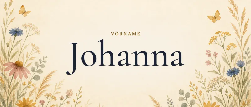 Vorname Johanna – der Name in Schmuckschrift auf gemaltem Hintergrund