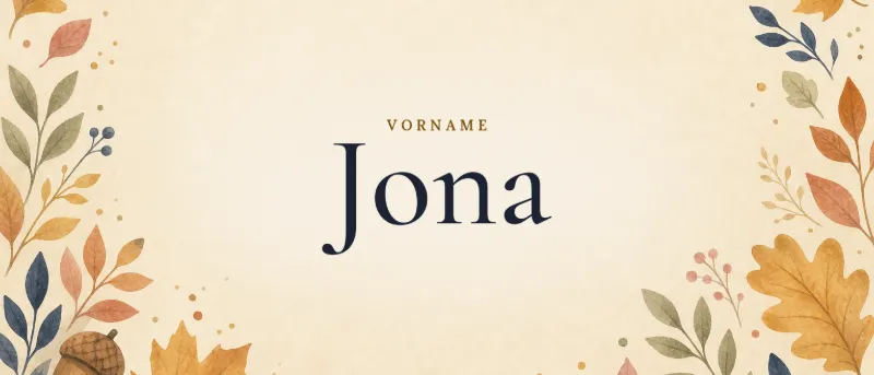 Vorname Jona – der Name in Schmuckschrift auf gemaltem Hintergrund