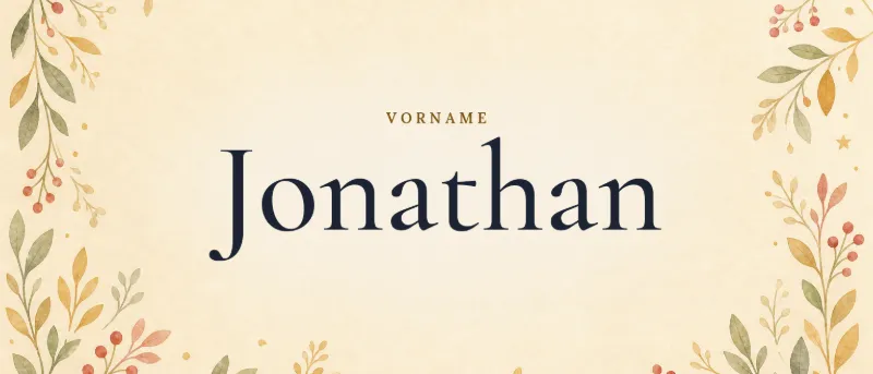 Vorname Jonathan – der Name in Schmuckschrift auf gemaltem Hintergrund