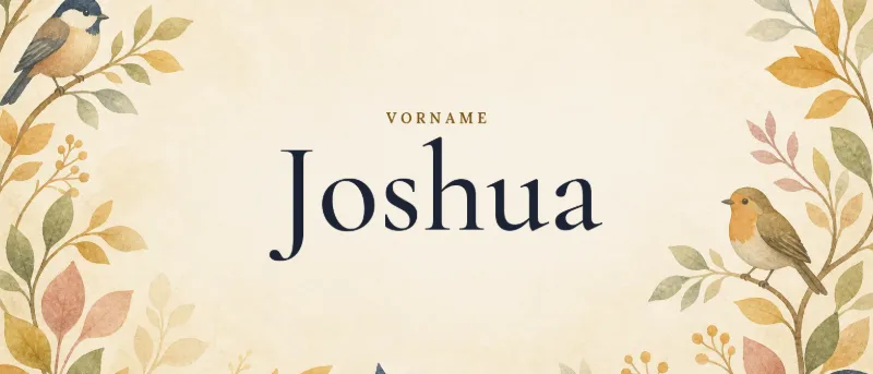 Vorname Joshua – der Name in Schmuckschrift auf gemaltem Hintergrund