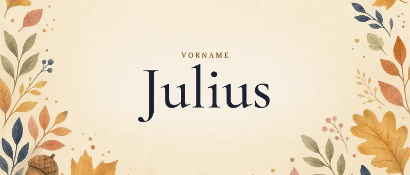 Vorname Julius – der Name in Schmuckschrift auf gemaltem Hintergrund