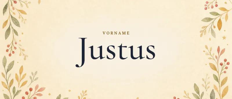 Vorname Justus – der Name in Schmuckschrift auf gemaltem Hintergrund