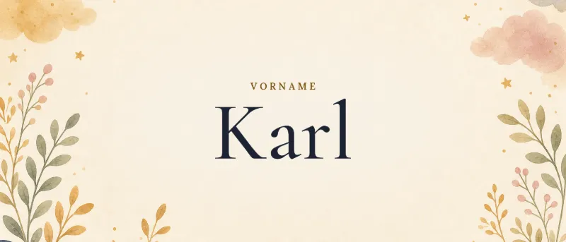 Vorname Karl – der Name in Schmuckschrift auf gemaltem Hintergrund