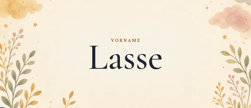 Vorname Lasse – der Name in Schmuckschrift auf gemaltem Hintergrund