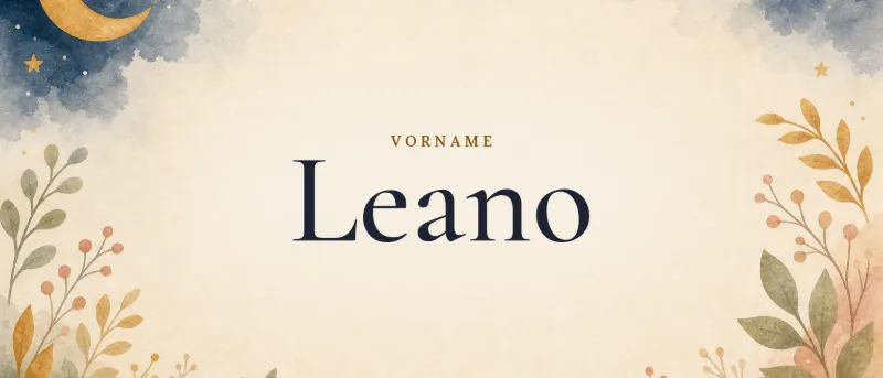 Vorname Leano – der Name in Schmuckschrift auf gemaltem Hintergrund