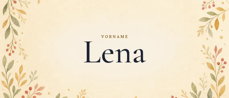 Vorname Lena – der Name in Schmuckschrift auf gemaltem Hintergrund