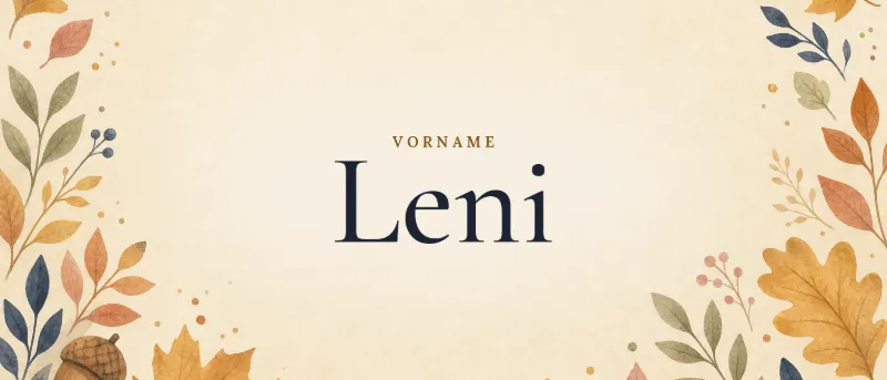 Vorname Leni – der Name in Schmuckschrift auf gemaltem Hintergrund