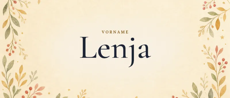Vorname Lenja – der Name in Schmuckschrift auf gemaltem Hintergrund