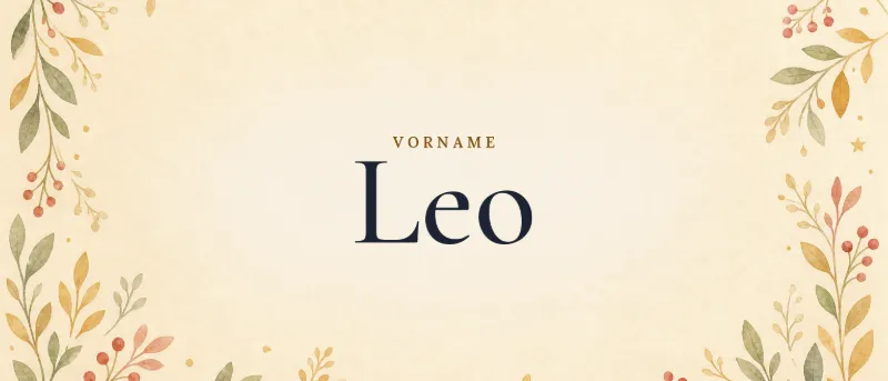 Vorname Leo – der Name in Schmuckschrift auf gemaltem Hintergrund