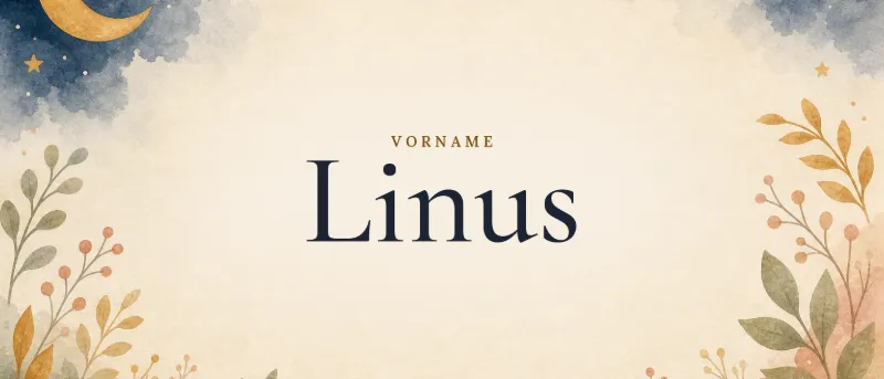 Vorname Linus – der Name in Schmuckschrift auf gemaltem Hintergrund