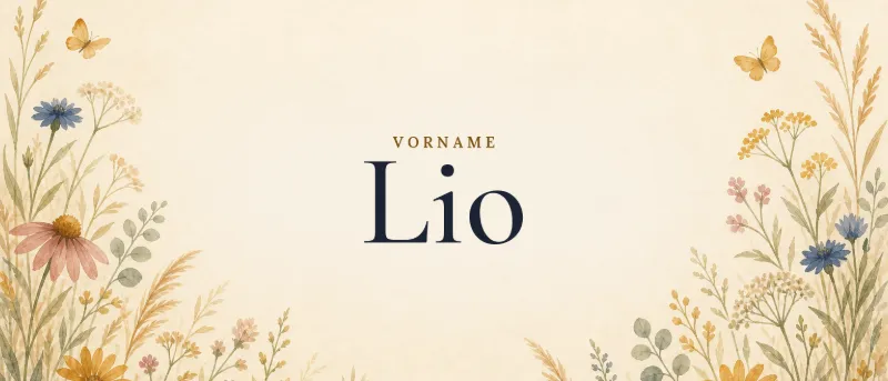 Vorname Lio – der Name in Schmuckschrift auf gemaltem Hintergrund