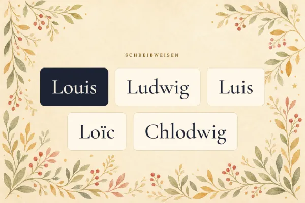Der Vorname Louis in verschiedenen Schreibweisen: Louis, Ludwig, Luis, Loïc, Chlodwig