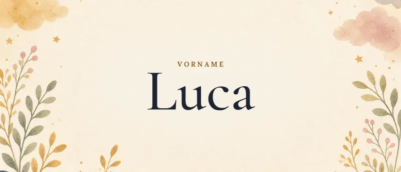 Vorname Luca – der Name in Schmuckschrift auf gemaltem Hintergrund