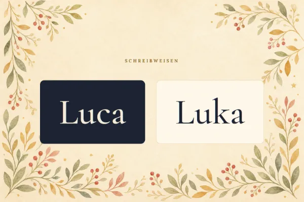 Der Vorname Luca in verschiedenen Schreibweisen: Luca, Luka