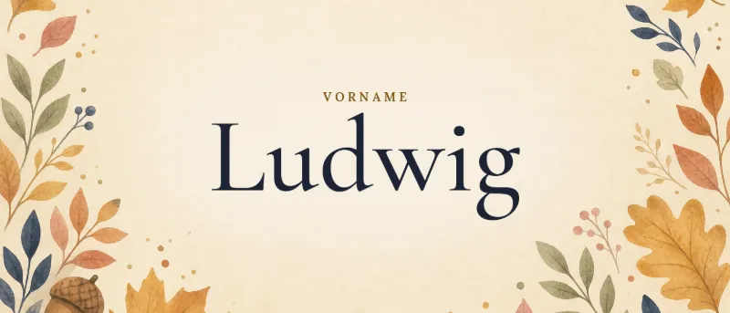 Vorname Ludwig – der Name in Schmuckschrift auf gemaltem Hintergrund