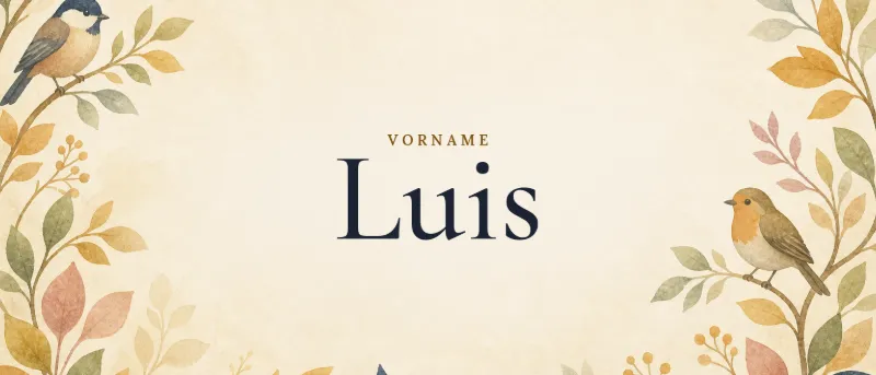 Vorname Luis – der Name in Schmuckschrift auf gemaltem Hintergrund