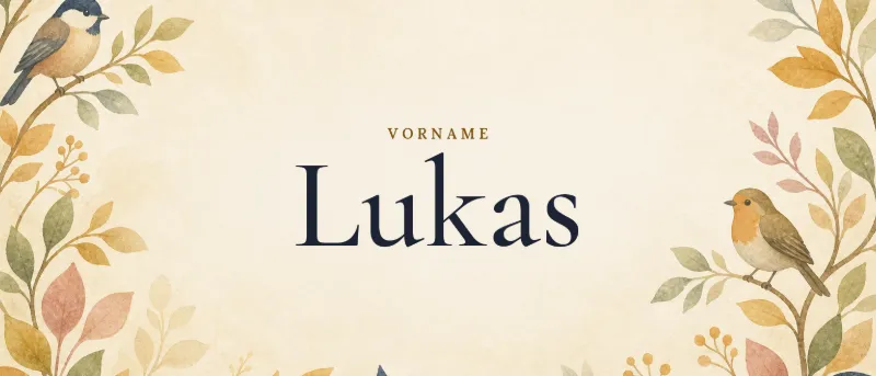 Vorname Lukas – der Name in Schmuckschrift auf gemaltem Hintergrund