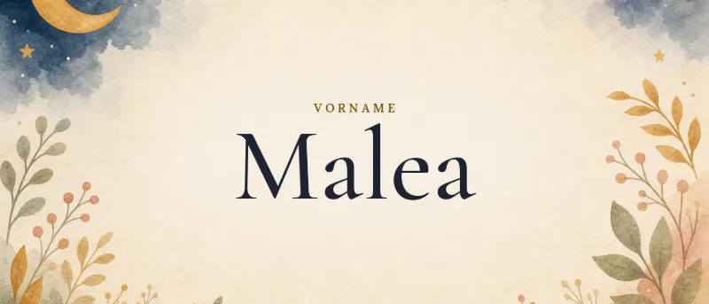 Vorname Malea – der Name in Schmuckschrift auf gemaltem Hintergrund