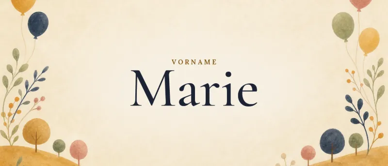 Vorname Marie – der Name in Schmuckschrift auf gemaltem Hintergrund