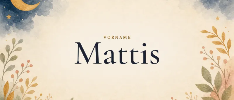 Vorname Mattis – der Name in Schmuckschrift auf gemaltem Hintergrund