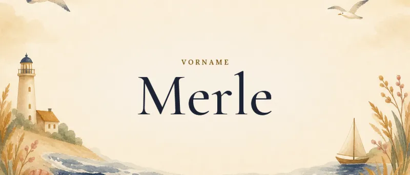 Vorname Merle – der Name in Schmuckschrift auf gemaltem Hintergrund