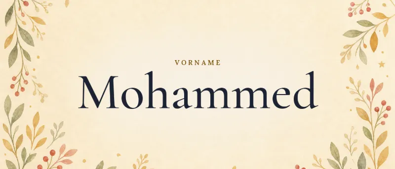 Vorname Mohammed – der Name in Schmuckschrift auf gemaltem Hintergrund