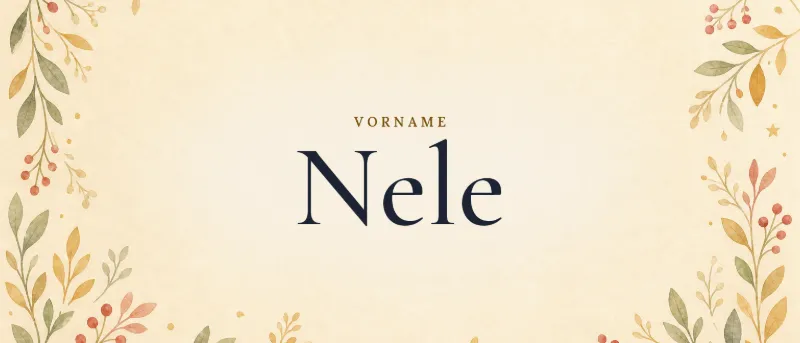 Vorname Nele – der Name in Schmuckschrift auf gemaltem Hintergrund