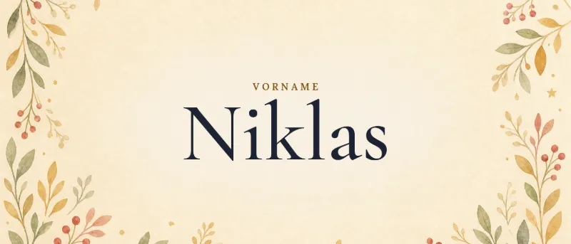 Vorname Niklas – der Name in Schmuckschrift auf gemaltem Hintergrund