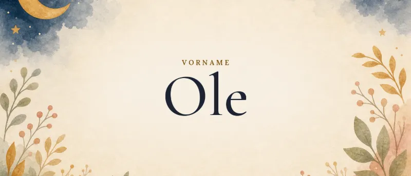 Vorname Ole – der Name in Schmuckschrift auf gemaltem Hintergrund
