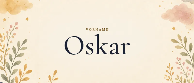 Vorname Oskar – der Name in Schmuckschrift auf gemaltem Hintergrund
