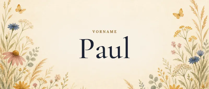 Vorname Paul – der Name in Schmuckschrift auf gemaltem Hintergrund