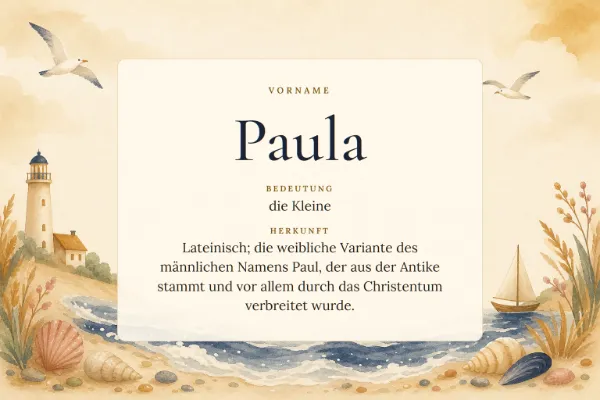 Namensgrafik zum Vornamen Paula: Bedeutung „die Kleine“