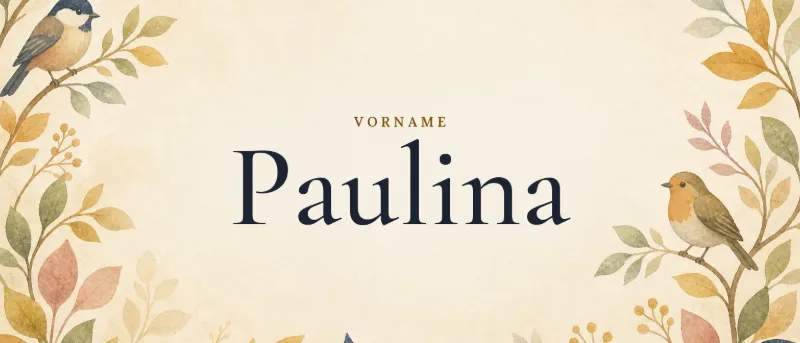 Vorname Paulina – der Name in Schmuckschrift auf gemaltem Hintergrund