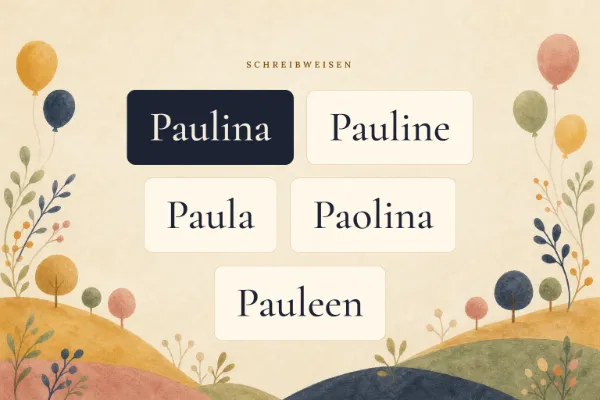 Der Vorname Paulina in verschiedenen Schreibweisen: Paulina, Pauline, Paula, Paolina, Pauleen