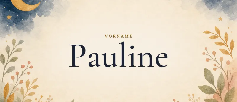 Vorname Pauline – der Name in Schmuckschrift auf gemaltem Hintergrund