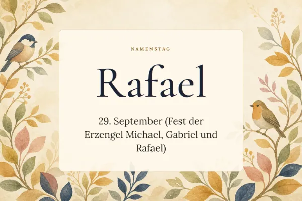 Karte zum Namenstag von Rafael: 29. September (Fest der Erzengel Michael, Gabriel und Rafael)