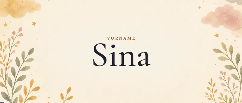 Vorname Sina – der Name in Schmuckschrift auf gemaltem Hintergrund