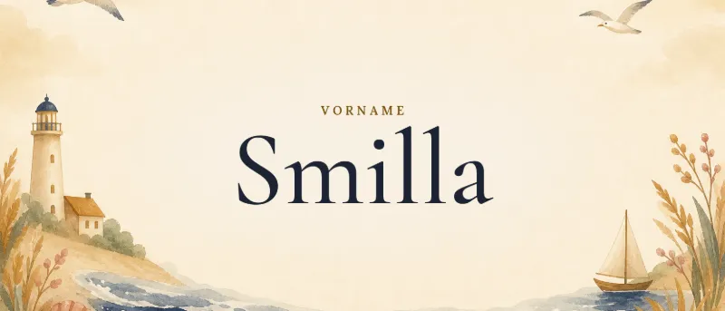 Vorname Smilla – der Name in Schmuckschrift auf gemaltem Hintergrund