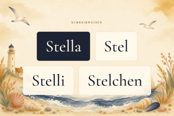 Der Vorname Stella in verschiedenen Schreibweisen: Stella, Stel, Stelli, Stelchen