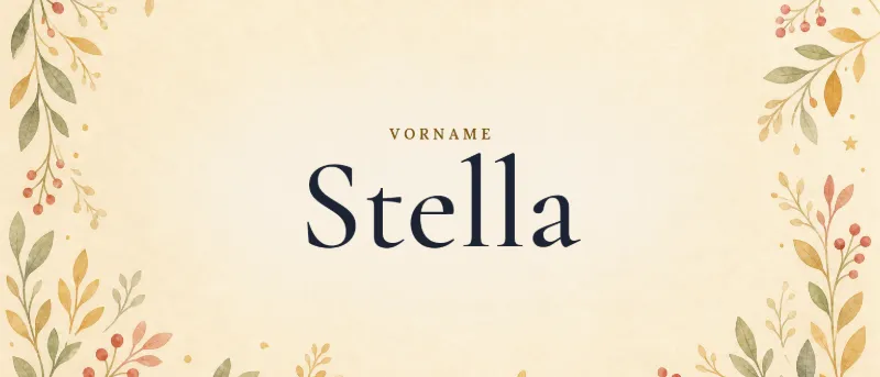 Vorname Stella – der Name in Schmuckschrift auf gemaltem Hintergrund