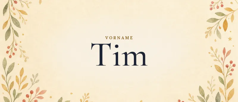 Vorname Tim – der Name in Schmuckschrift auf gemaltem Hintergrund