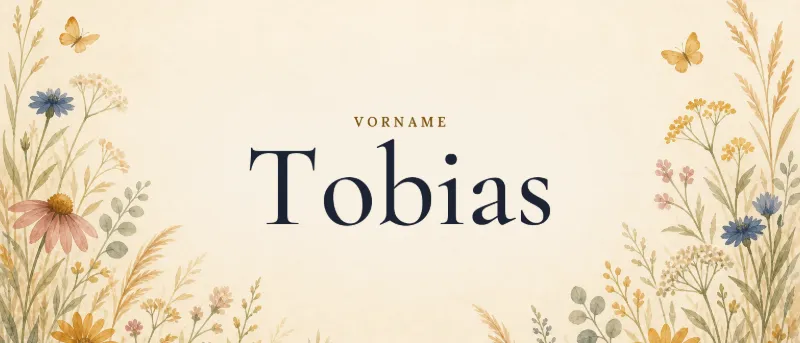 Vorname Tobias – der Name in Schmuckschrift auf gemaltem Hintergrund