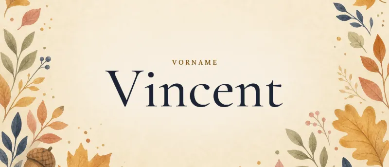 Vorname Vincent – der Name in Schmuckschrift auf gemaltem Hintergrund