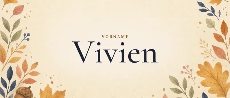 Vorname Vivien – der Name in Schmuckschrift auf gemaltem Hintergrund
