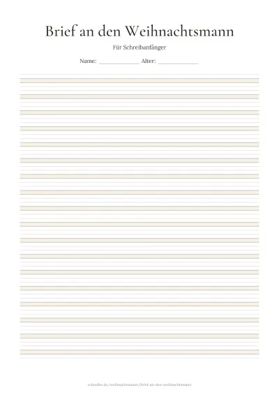 Vorlage: Schreibbrief mit Linien