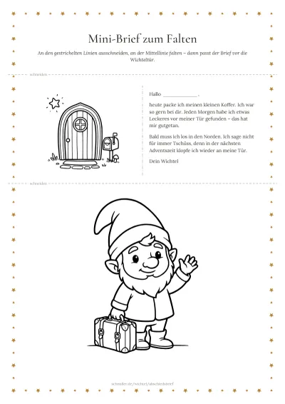 Vorlage: Mini-Brief zum Falten