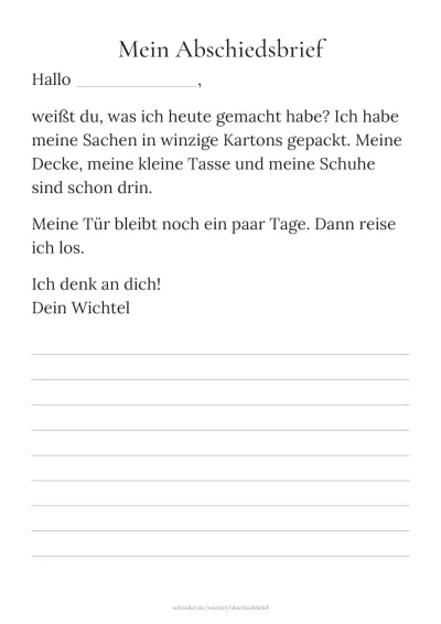 Vorlage: Großer Vorlesebrief auf A4