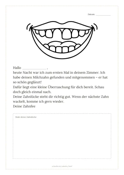 Vorlage: Große Zahnlücke