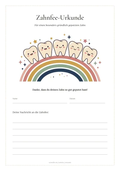 Vorlage: Regenbogen und Zahnreihe