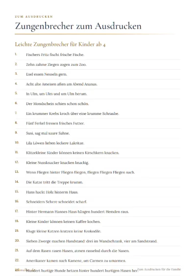 Vorschau: Zungenbrecher zum Ausdrucken